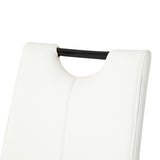 Modern White PU dining chair living room chair upholstered chair, black metal chair leg design, W210P199091