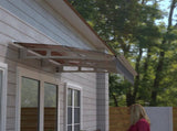79" x 34" Window Awnings Door Entrance Canopy, Aluminum Alloy Bracket, 0.137 Inch Thick Crystal W2205P180075