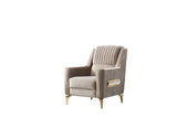 Melody Modern Contemporary Velvet Fabric Upholstered Chair made with Wood & Iron in Taupe B009P294765