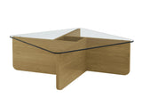 31.5 Inch Glass Coffee, Mid-Century Modern Square Coffee, Living Room Wooden Coffee W2972P277851