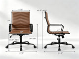 Ergonomic PU Leather High Back Office, 4" Height Adjustable & 90&deg-110&deg Rocking Executive Desk 71881840