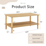 Modern 2-Tier Coffee Table for Living Room Furniture,Rectangular Center Table with Open Storage W3226P279107