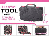 146-Piece Drill Set with 8V Pink Cordless Drill, Home Tool Kit with Drill, 49309403