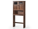 2-Door 3-Shelf MDF Toilet Cabinet with Melamine Finish Bathroom Vanity 23.23*8.66*66.93in Walnut 92221472