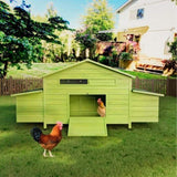 11.12 ft Large Wooden Chicken Coop with 2 Free-Range Doors, 2 Nesting Boxes & Perch Outdoor Hen W773P339175