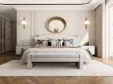 50" Modern Upholstered Storage Bench with Tufted Seat, Fabric Ottoman Bench for Bedroom, Entryway, W5325P426827