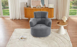 360&deg Swivel Chair Upholstered Accent Barrel Chair Swivel Round Sofa Chair with Adjustable Headrest N719P272676E