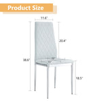 ZUN Grid armless high backrest dining chair, 6-piece set, office chair. Suitable for restaurants, living W1151107277