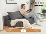 Foldable Sofa Bed Sleeper Lounge Chair with Pillow Floor Mattress Floor Couch with Backrest for W1170P314886