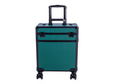 4-in-1 Draw-bar Style Interchangeable Aluminum Rolling Makeup Case-Dark Green 58641753