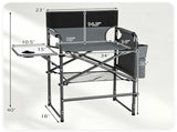 26" Tall Director Chair, 350LBS Heavy-Duty Folding Makeup Artist Chair with Side Table & Storage 47582173