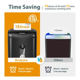 Paper Shredder, 18-Sheet Cross Cut, 8 Gallon Pull Out Bin, P-4 Security Level, Shred Paper and 40699170