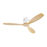 ZUN 52 Inch Indoor 3 Solid Wood Blade Ceiling Fan Noiseless Reversible DC Motor Remote Control W934P146083