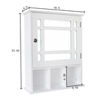 ZUN Single Door Three Compartment Storage Bathroom Cabinet –White 06324374