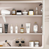 Aluminium Medicine Cabinet Mirror, 35 x 28 Inches Medicine Cabinet with 3 Colors LED Light and W2700P269441