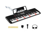 Black 61-Key Digital Piano Keyboard with Light-Up Teaching Mode, 200 Rhythms & Dual Keyboard 72117689