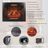 ZUN 33 inch Infrared Electric Fireplace withTrim kit Insert, Touch Panel Home Decor Heater, Smokeless W1769P252988