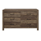 Rustic Brown Finish 1pc Dresser Black Handles Wooden Funiture Rustic Style B011134415