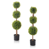 2pcs green 115cm three-ball boxwood PVC artificial tree 36565273