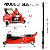 ZUN Hydraulic Low Profile and Steel Racing Floor Jack with Dual Piston Quick Lift Pump,3 Ton W1239115443