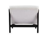 Fluffy Accent Chair White with Black Solid Wood Frame N767P366257W