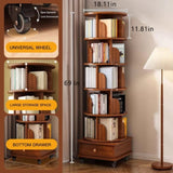 (UPGRADED) Rotating Bookshelf, 360 Display Corner Bookshelf for Small Space, 6 Tier Bookcase Storage W2641P326058