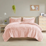 Full/Queen Shaggy Long Fur Comforter Mini Set B03595924