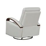 1pc Swivel Gliding Recliner Faux Leather Upholstered Solid Rubberwood Arms Luxurious Living Room B011P329245