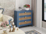3 Drawer Cabinet,Natural rattan,American Furniture,Suitable for bedroom, living room, study W688121899