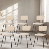 Set of 6 Modern Padded Dining Chairs for Kitchen Bar Office Chair, White 26217260