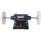 Extra long 8-Inch Electric Polisher Benchtop Buffer Grinder -4 Pole motor Includes 4PCs 80Ply Thic W465P191957