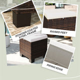 2 Pieces Wicker Outdoor Ottomans 16276704