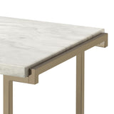 ZUN White and Champagne Sled Base Coffee Table B062P181381