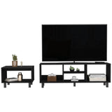 Eclipse Living Room Duo Set with TV Stand And Coffee Table with Steel Accents B200P173208