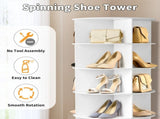 7-tier, 360&deg rotating wood-plastic composite shoe rack, 60*60*184cm, white 36049742