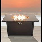 ZUN 25" H x 42" W Steel Outdoor Fire Pit Table with Lid B120P205629