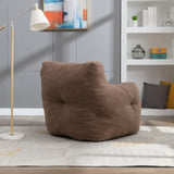 010-Soft Teddy Fabric Tufted Foam Bean Bag Chair With Teddy Fabric Coffee W52753861