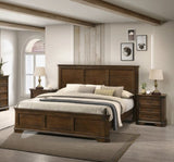 Maderne Traditional 3-Piece Wood Bedroom Set with King Size Panel Bed and Two Nightstands T2574P204908