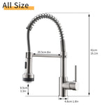 ZUN Commercial LED Kitchen Faucet with Pull Down Sprayer, Single Handle Single Lever Kitchen Sink Faucet W1932P172329