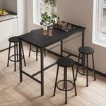 ZUN 5-piece rural kitchen table with four bar stools, metal frame and MDF, black 43089264