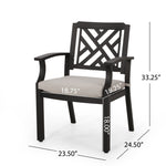 ZUN Outdoor Dining Chairs, Light Beige + Antique Matte Black 68182.00BLK