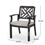 Outdoor Dining Chairs, Light Beige Antique Matte Black 68182.00BLK