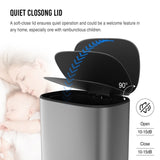 13 Gallon 50L Kitchen Foot Pedal Operated Soft Close Trash Can - Stainless Steel Ellipse Bustbin - S W1550106530