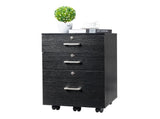 Black Wood Grain Density Board Three Drawers Wooden Filing Cabinet 80897814