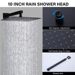 ZUN 10inch Wall Mounted Rainfall Shower Head System Shower Faucet W121749897