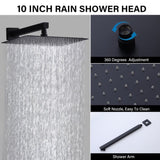 ZUN 10inch Wall Mounted Rainfall Shower Head System Shower Faucet W121749897