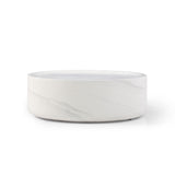 ZUN 31.49'' Round coffee table,Sturdy Fiberglass table for Living Room, White, No Need Assembly.WHITE W876P154744