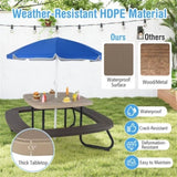 Kids Picnic Table Outdoor Activity Table With Umbrella -Brown 02015842