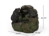 23.75" High Hand Crafted Weather Resistant Floor Fountain, Moss Black 71776.00MBLK