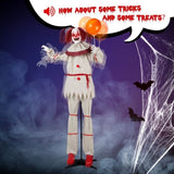 5.7ft Red eyes, Voice ControlJoker and BalloonHalloween Standing Decoration Outdoor 31071862